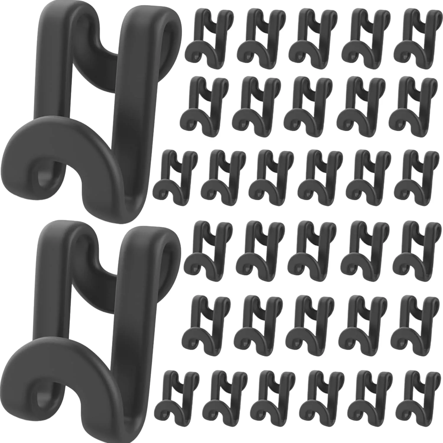 100Pcs Clothes Hanger Connector Hooks, Cascading Hangers Space Saving Plastic Ha