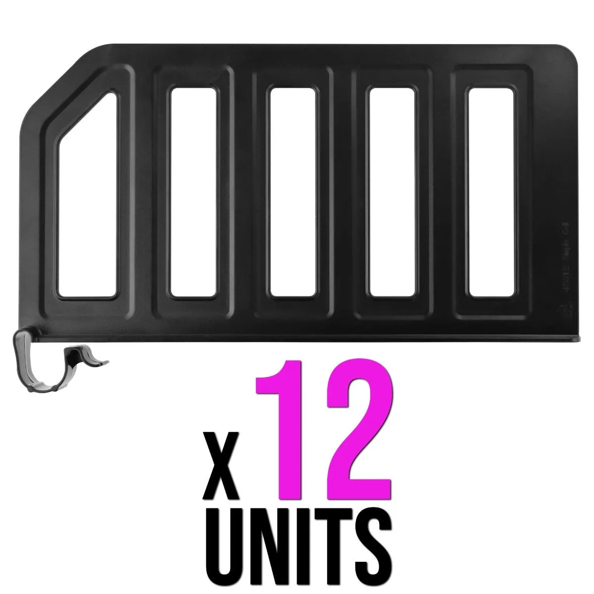 12 PACK - Simple Cell Shelf / Closet Separator w/ Snap on Clip 12 x 6 Inch