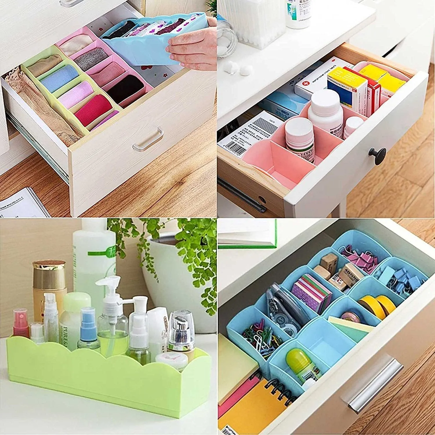 1371 Dividers Tray Organizer Clear Plastic Bead Storage Tray (Multicolour)