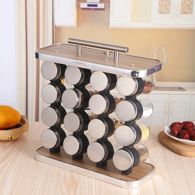 16 Bottle Kitchen Spice Rack With Handle