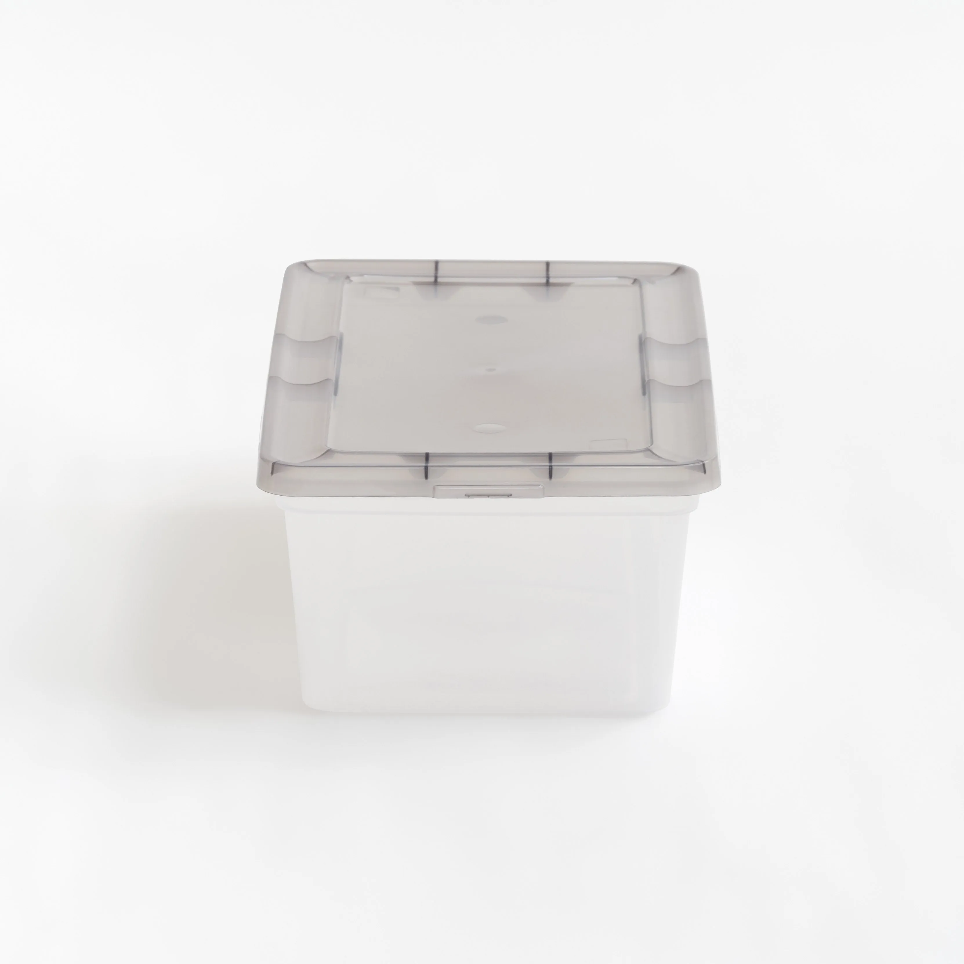 1.6 Gallon Snap Top Plastic Storage Box, Clear with Gray Lid, 10 Pack