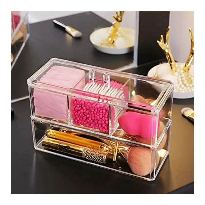 2-Piece Stackable Makeup Cosmetic Organizer -8036