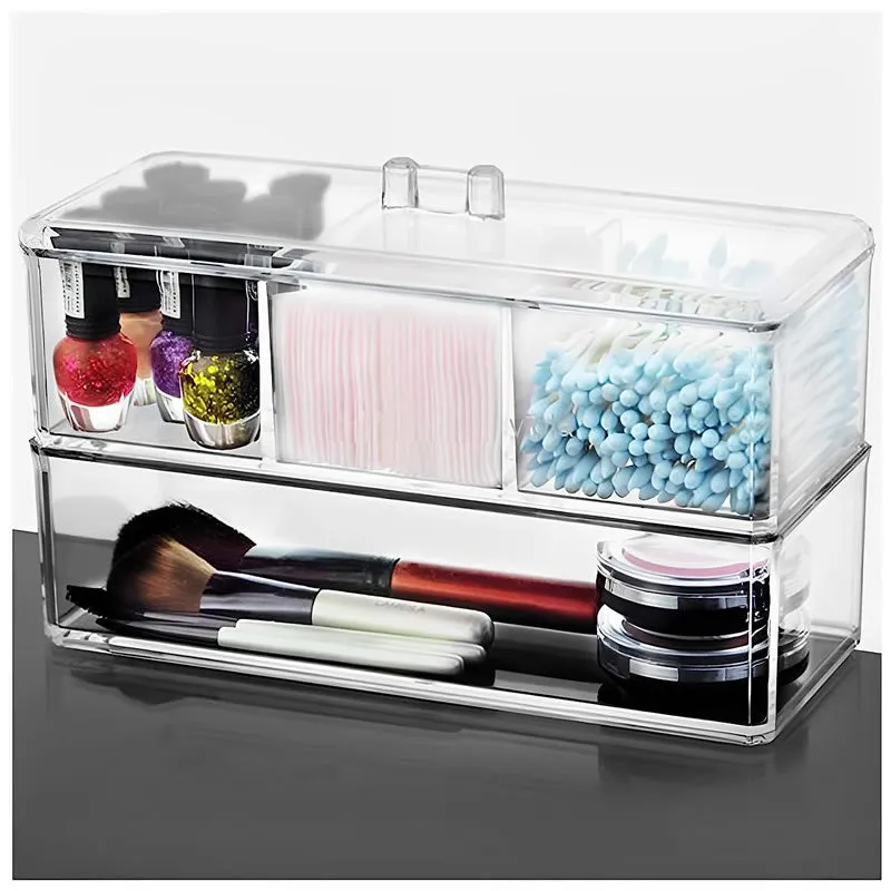 2-Piece Stackable Makeup Cosmetic Organizer -8036