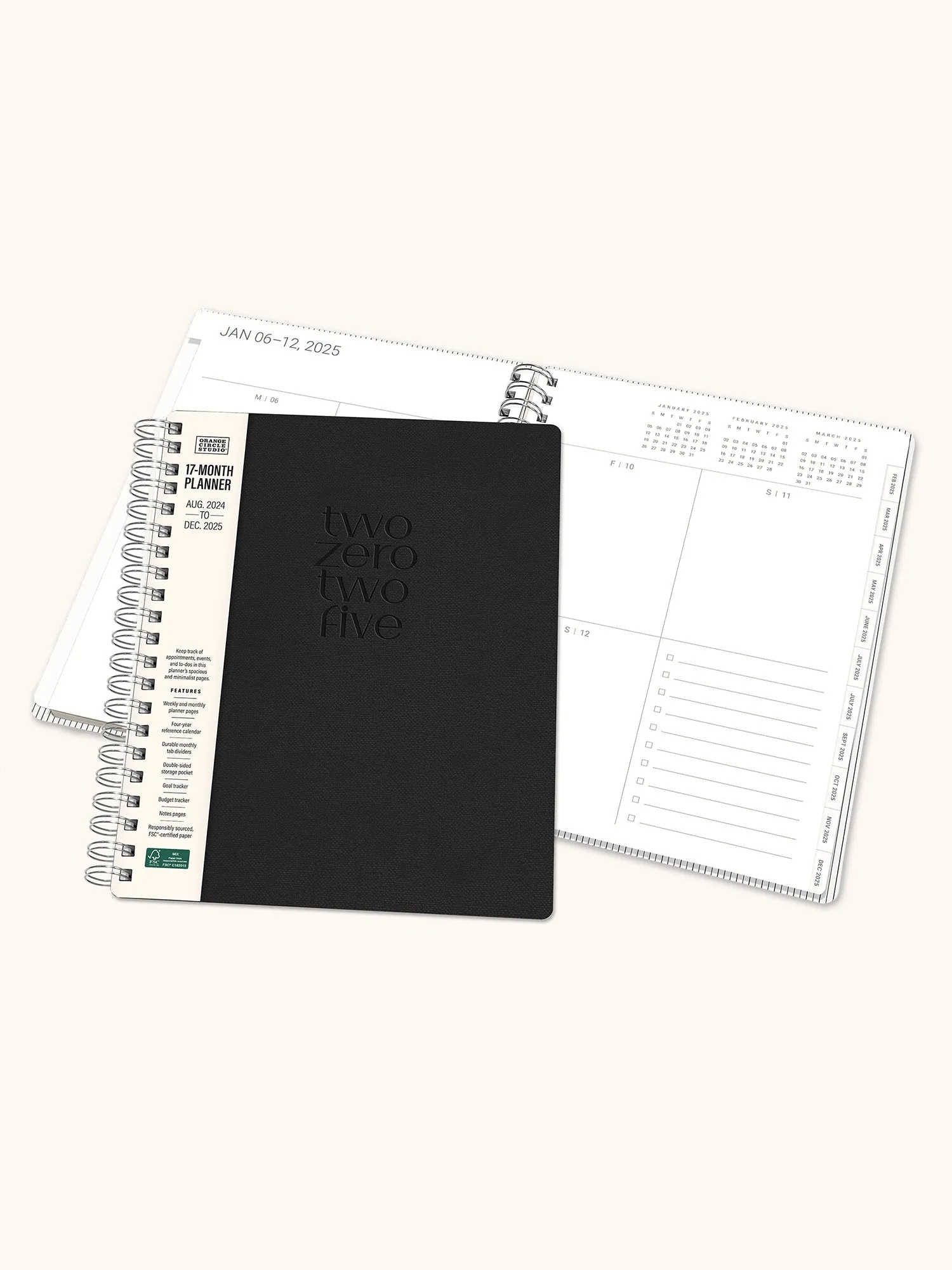 2025 Midnight Black Baxter Planner