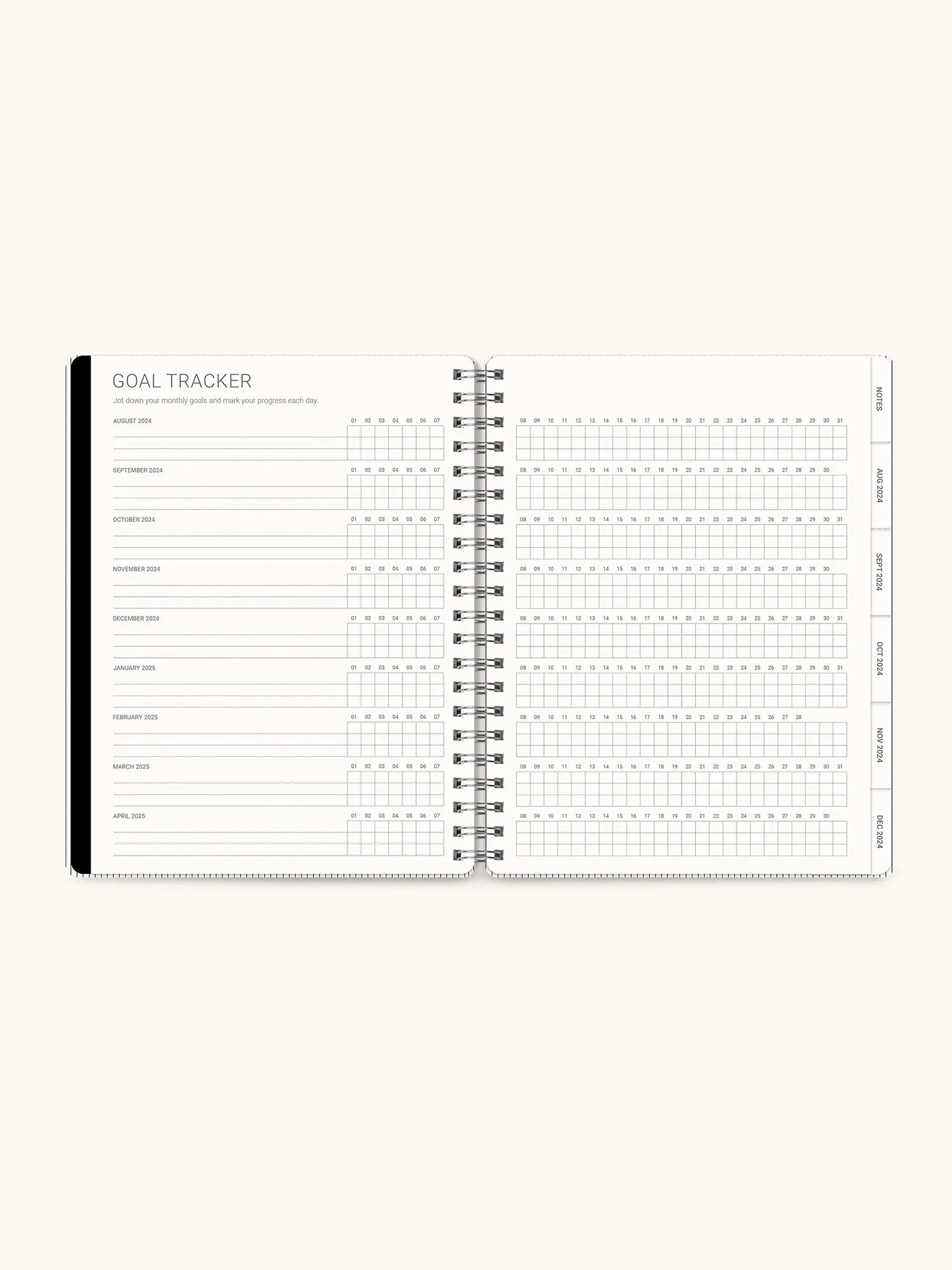 2025 Midnight Black Baxter Planner