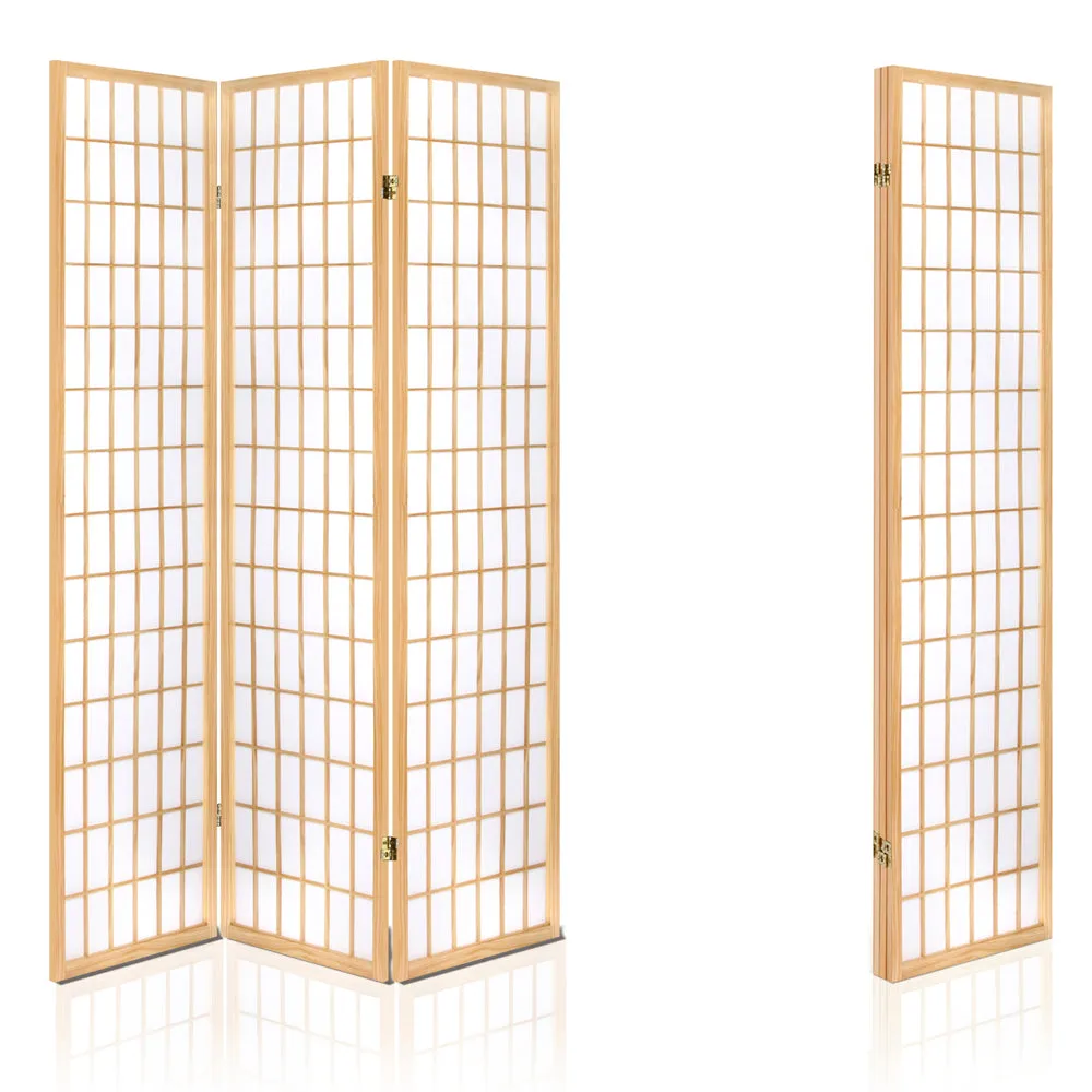 3 Panel Room Divider Screen 131x179cm - Natural