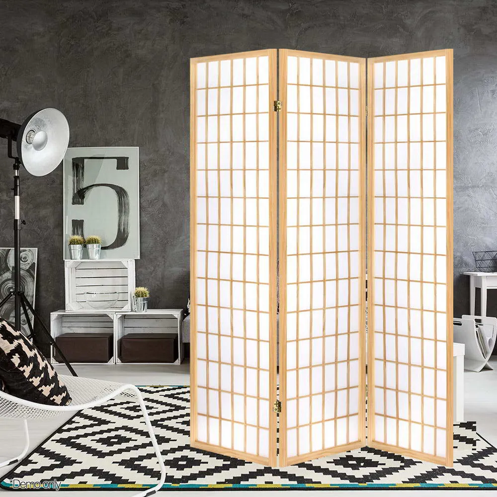 3 Panel Room Divider Screen 131x179cm - Natural