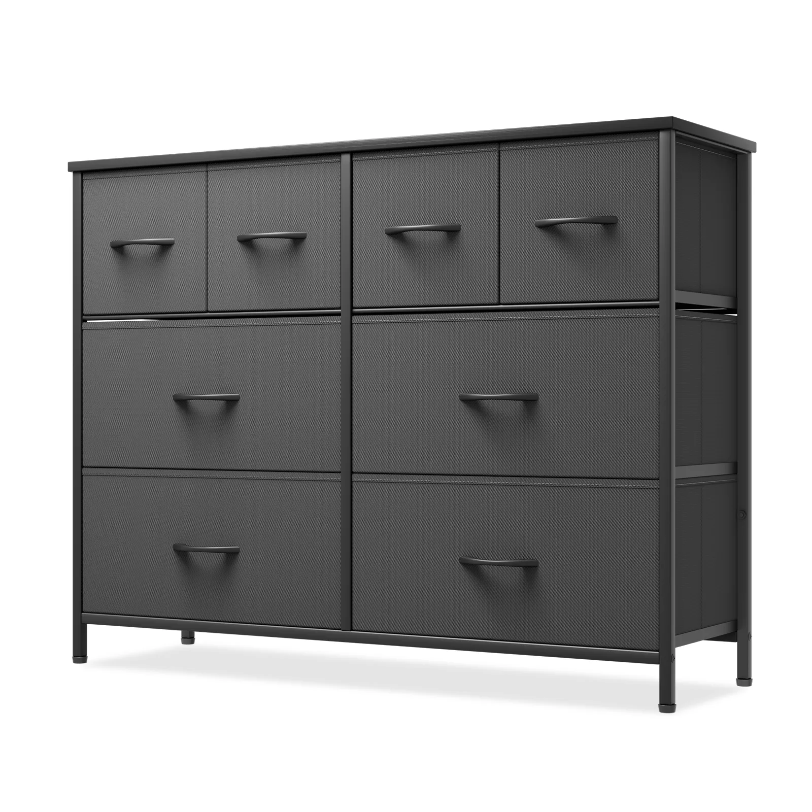 30.5" Height Dresser - 8 Fabric Drawer- Metal Frame - MDF Top