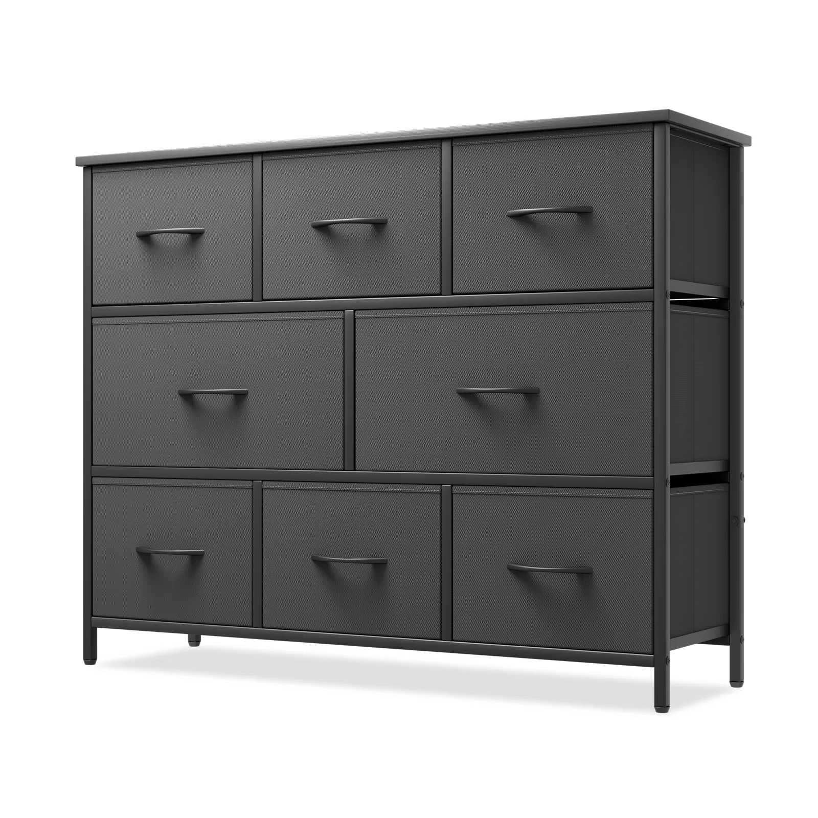 32" Height Dresser - 8 Fabric Drawer- Metal Frame - MDF Top