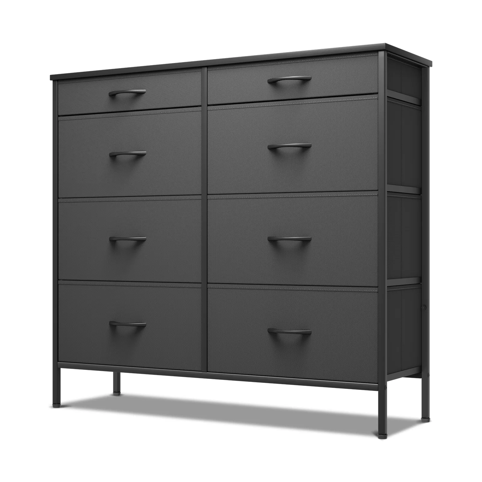 34.5" Height Dresser - 8 Fabric Drawer- Metal Frame - MDF Top