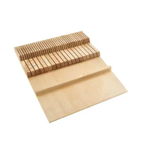 4WDKB Series Natural Maple Wood-Insert Cutlery Tray (18.5" x 22" x 2")