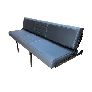 58" Retro Sofa Sleeper - Black Carbon Fiber Vinyl