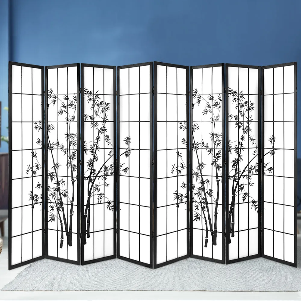 8-Panel Bamboo Room Divider, Foldable, Japanese Style - Artiss