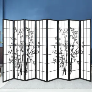 8-Panel Bamboo Room Divider, Foldable, Japanese Style - Artiss