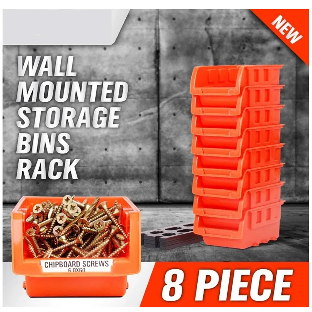 8-Piece Durable Stackable Wall Mount Tools Organizer