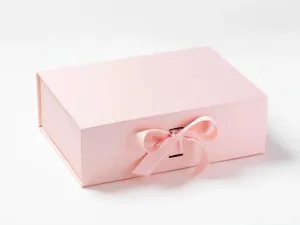 A4 Deep Pale Pink Luxury Gift box with magnetic closure, and choice of ribbon (Pack of 12)