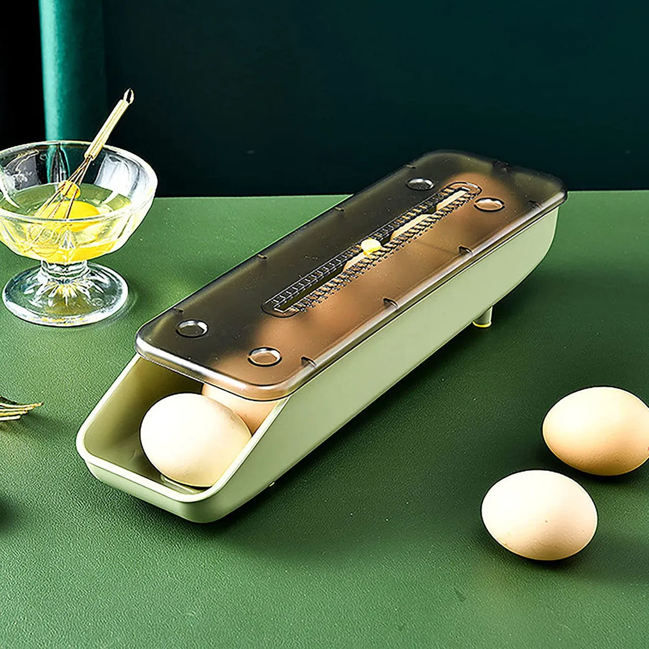 Automatic Rolling Egg Storage Box Ib-257 Green