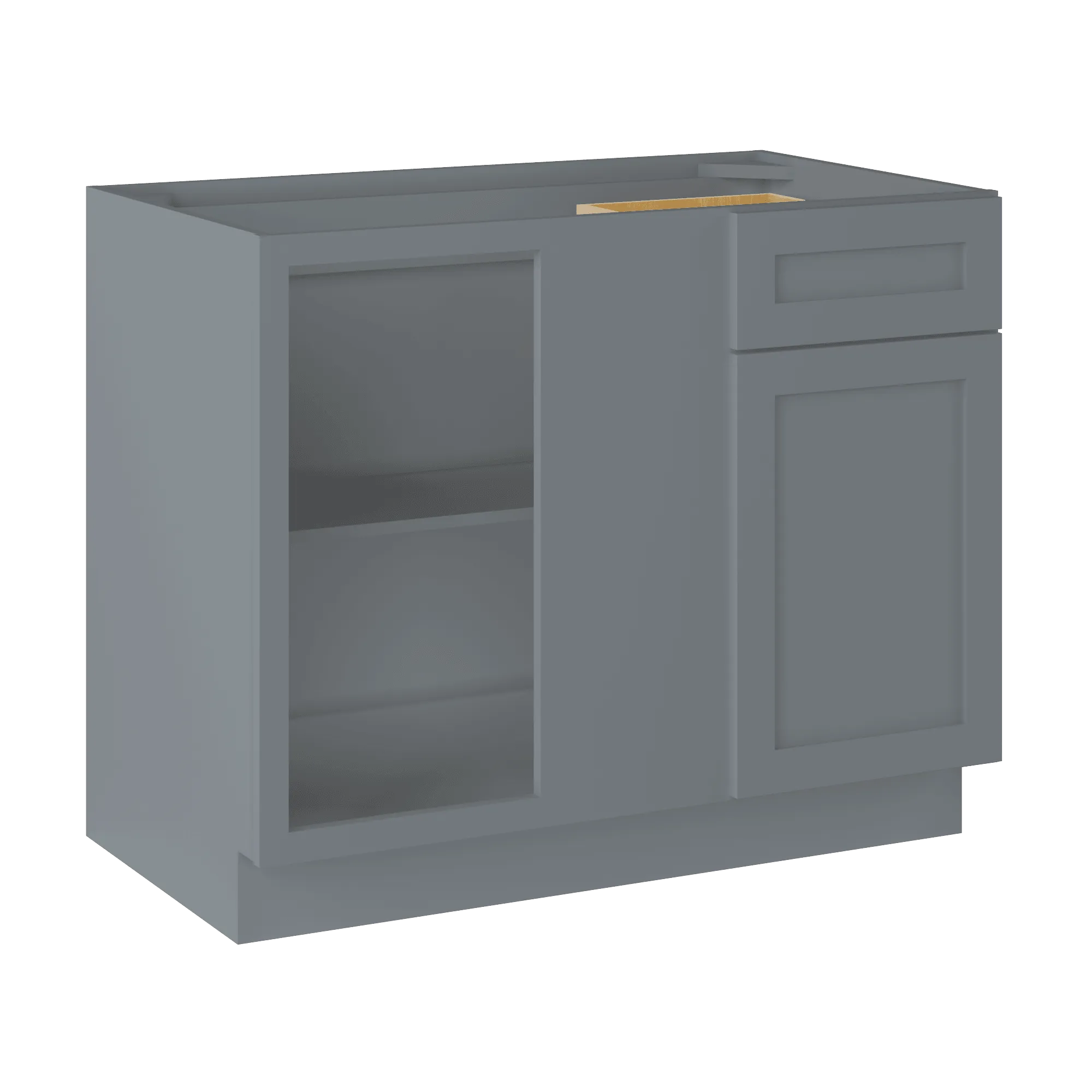 Blind Corner Base Kitchen Cabinet SCB42 Colonial Gray LessCare 42 in. width 34.5 in. height 24 in. depth