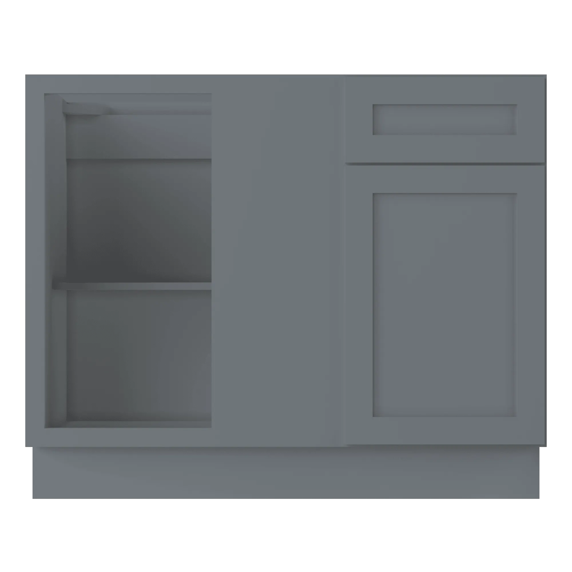 Blind Corner Base Kitchen Cabinet SCB42 Colonial Gray LessCare 42 in. width 34.5 in. height 24 in. depth