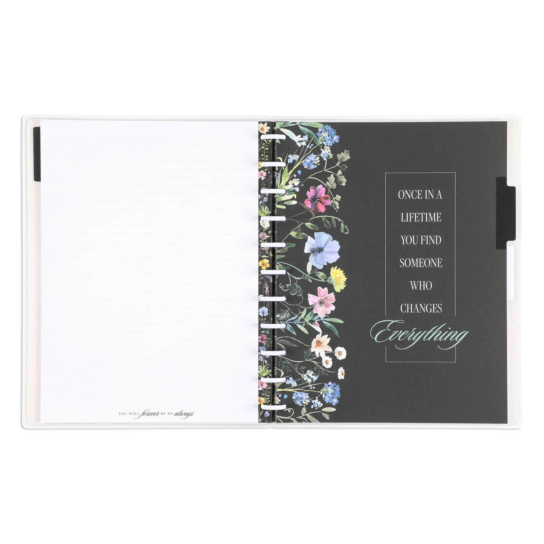 Blooming Elegance Wedding - Dotted Lined Big Notebook - 60 Sheets