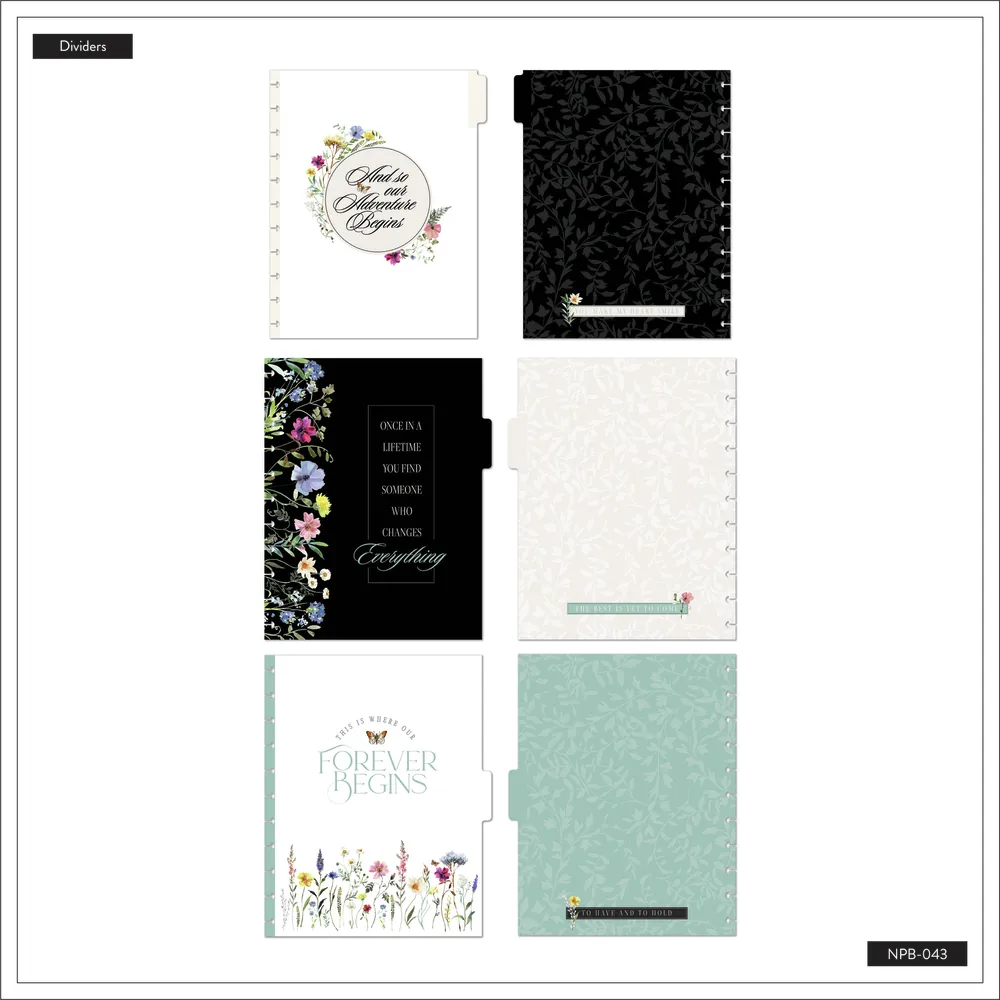 Blooming Elegance Wedding - Dotted Lined Big Notebook - 60 Sheets