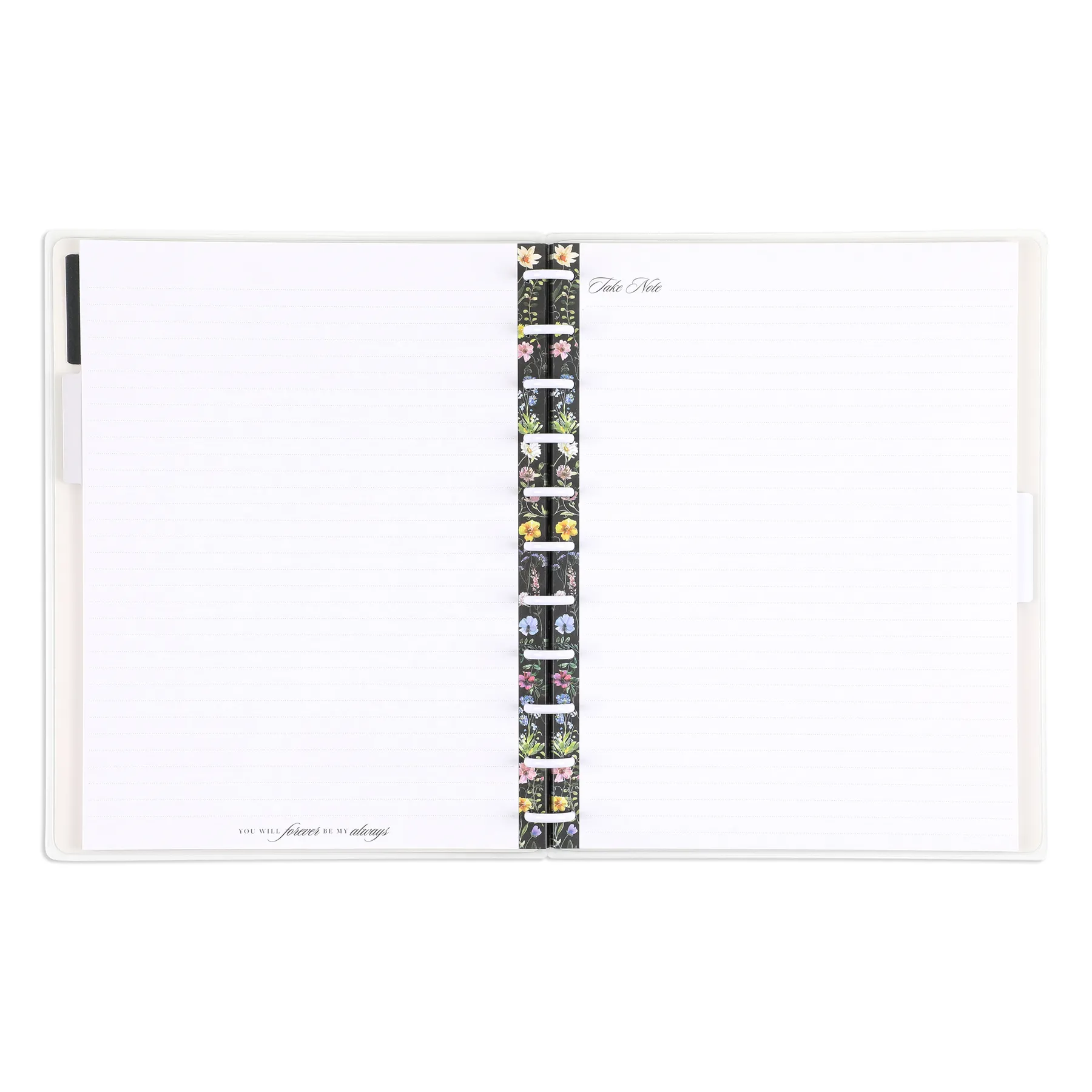 Blooming Elegance Wedding - Dotted Lined Big Notebook - 60 Sheets