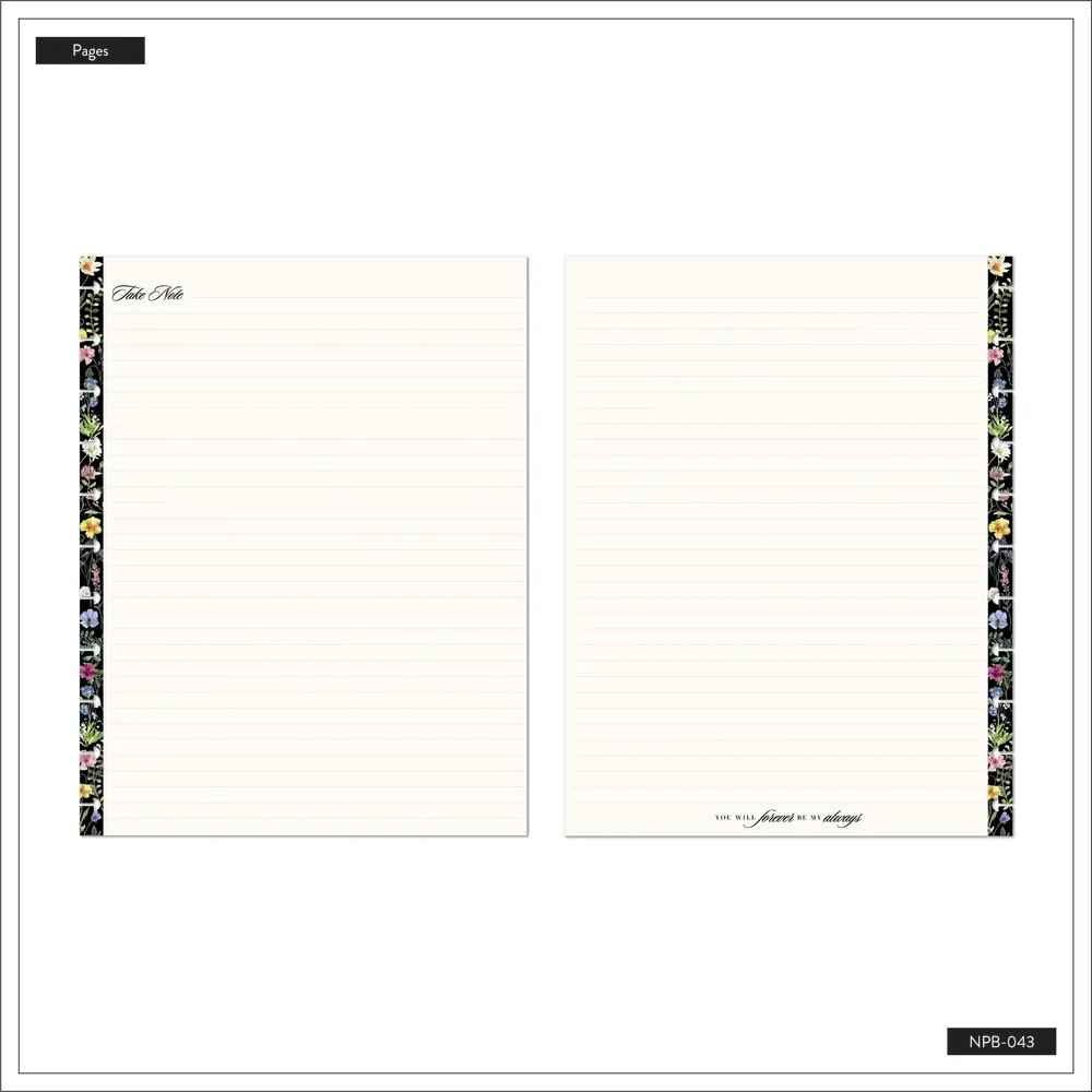 Blooming Elegance Wedding - Dotted Lined Big Notebook - 60 Sheets