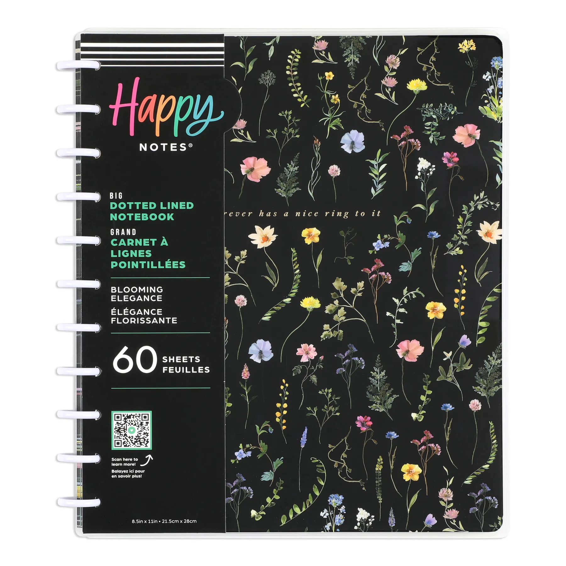 Blooming Elegance Wedding - Dotted Lined Big Notebook - 60 Sheets