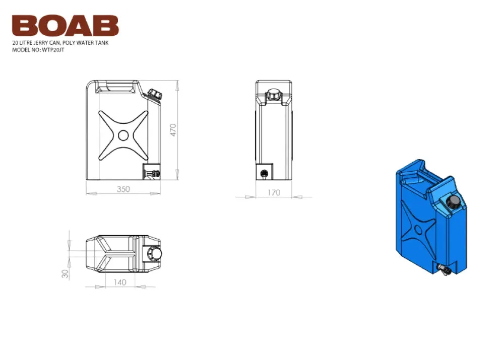 Boab Poly Jerry Can with Tap | 20 Litre