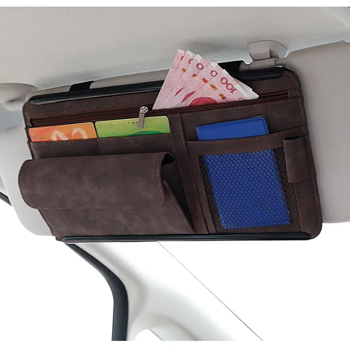 Car Sun Visor Organizer Glasses Case Storage Bag