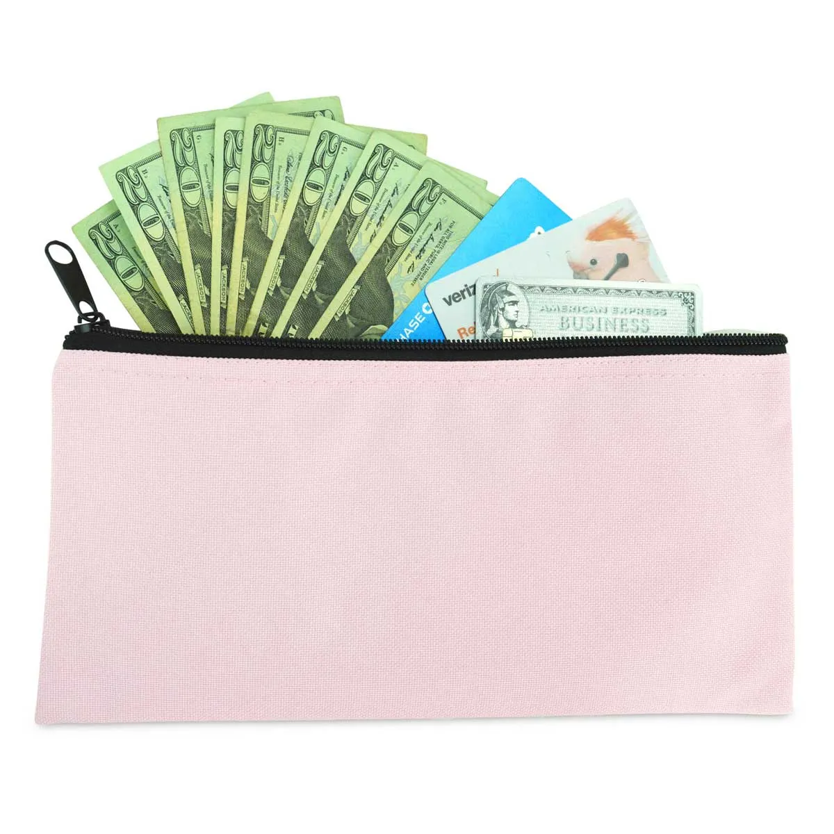 DALIX Zipper Bank Deposit Money Bags Cash Coin Pouch 6 Pack