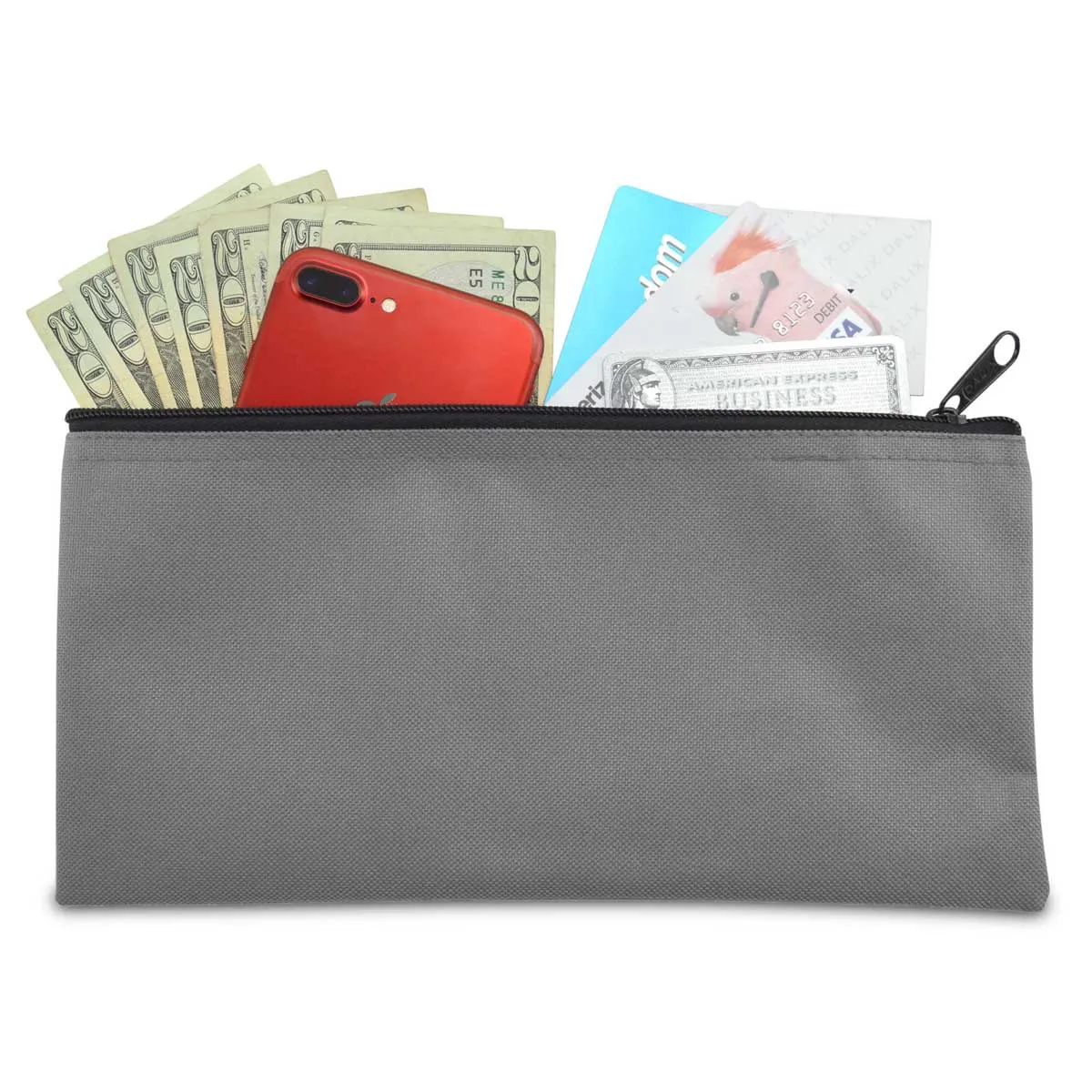 DALIX Zipper Bank Deposit Money Bags Cash Coin Pouch 6 Pack