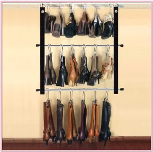 Deluxe 12-Pair Hanging Boot Storage - Double Decker Boot Caddy™ with 12 Boot Hangers™