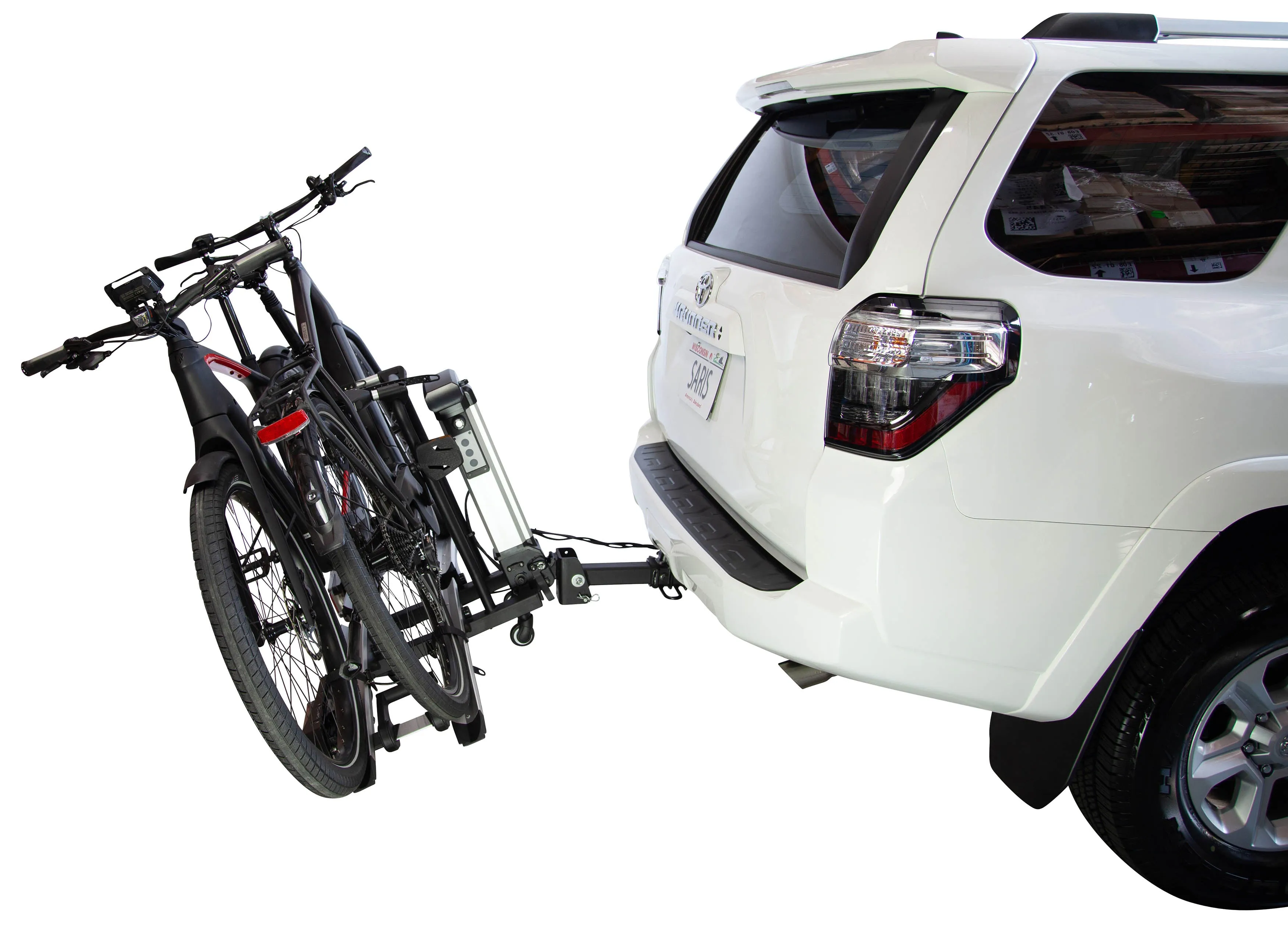 Door County 2 Bike Motorized Hitch Rack, Electric Lift, Easy Tilt & Electric Rear Lights