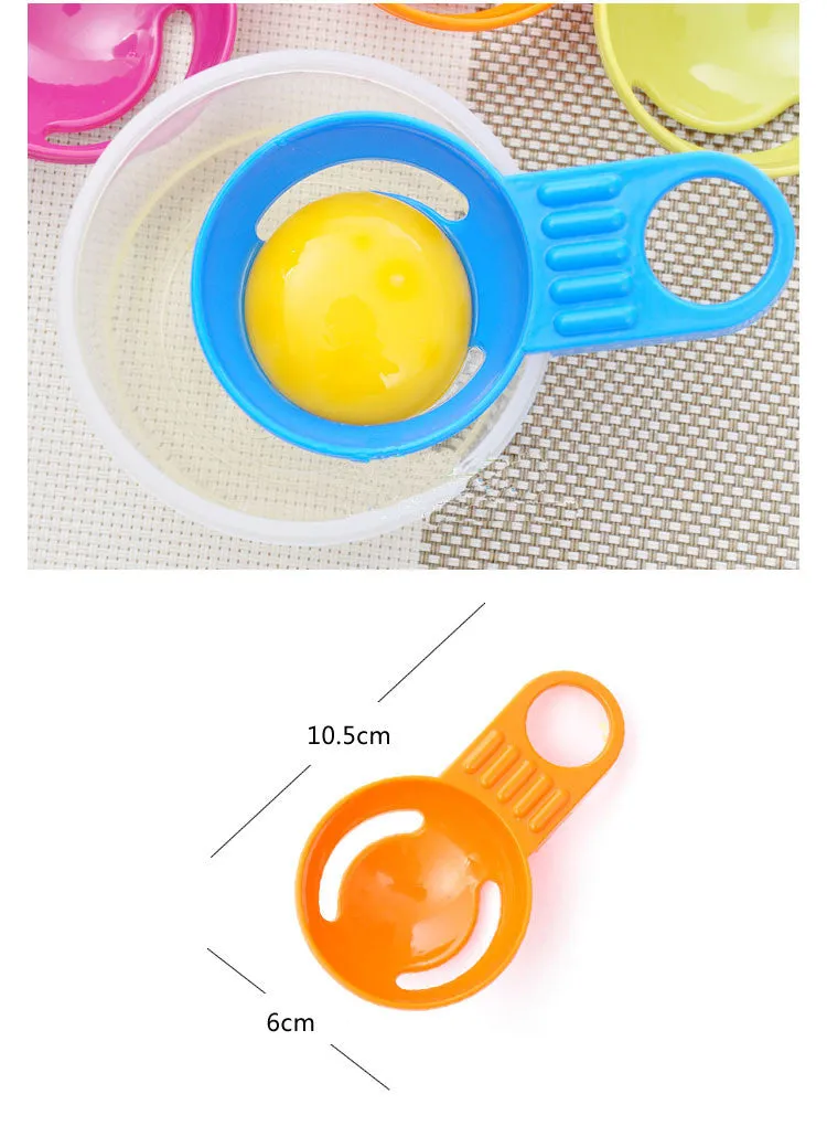 Egg white yolk device yolk separator practical 10*6cm Random color Egg Dividers Vitellus kitchen cooking tools