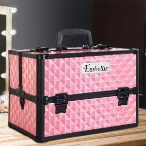 Embellir Portable Cosmetic Beauty Makeup Case - Diamond Pink