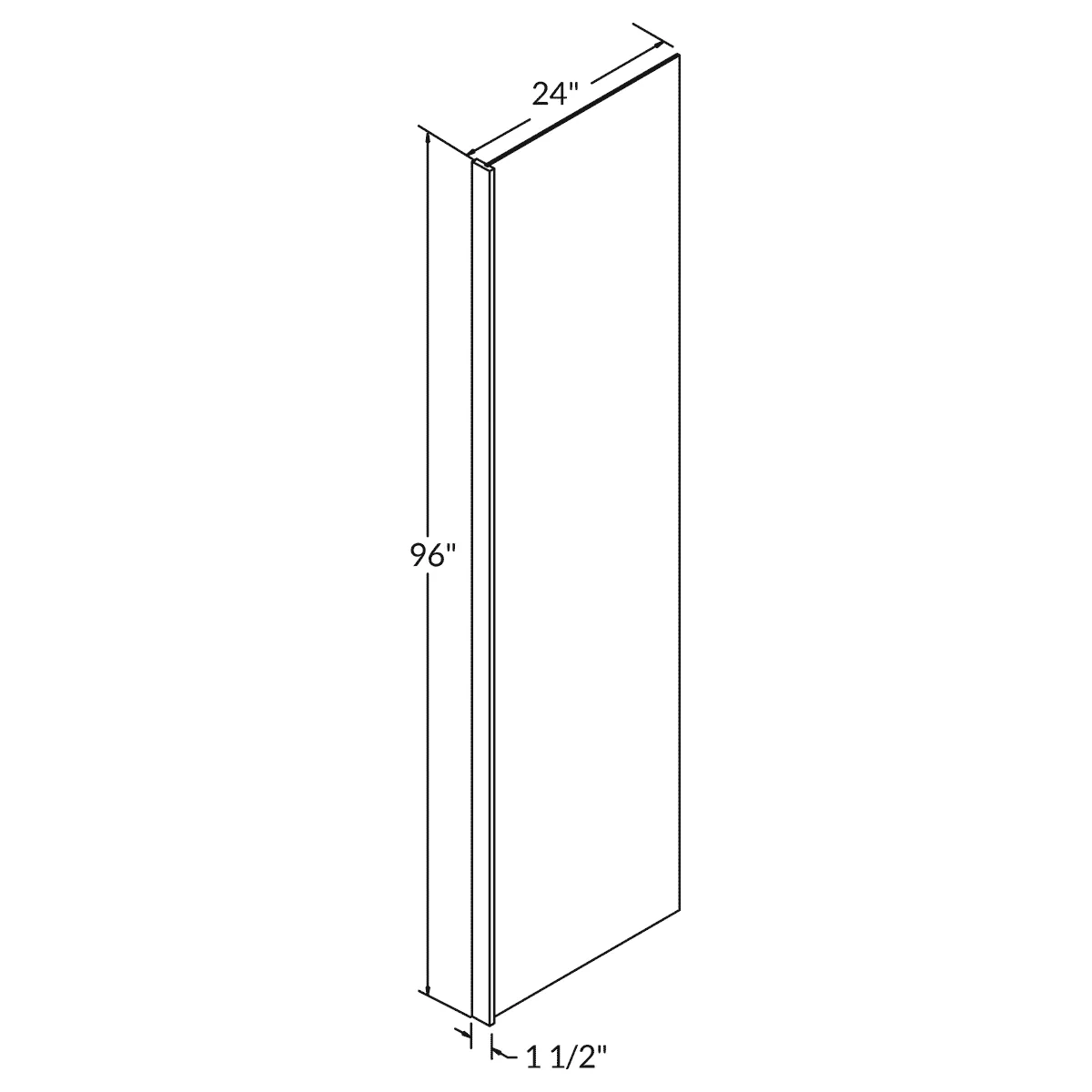 End Panel Molding PREPRP1.596 Colonial Gray LessCare 0.5 in. width 96 in. height 24 in. depth