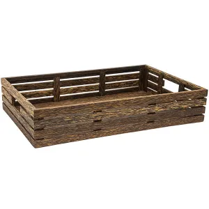 FOH Palm Wood Basket, Shallow, 2ct