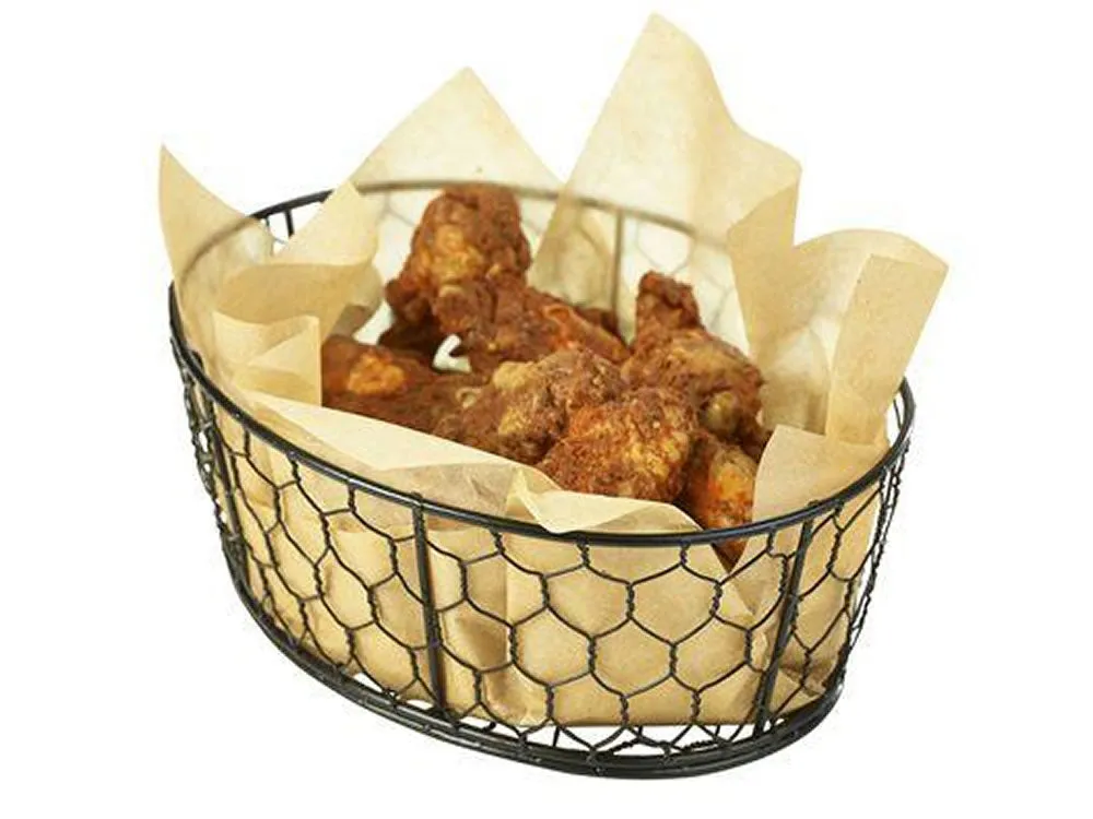 Genware WB2317BK Black Wire Basket 24X18X8.5cm - Pack of 6