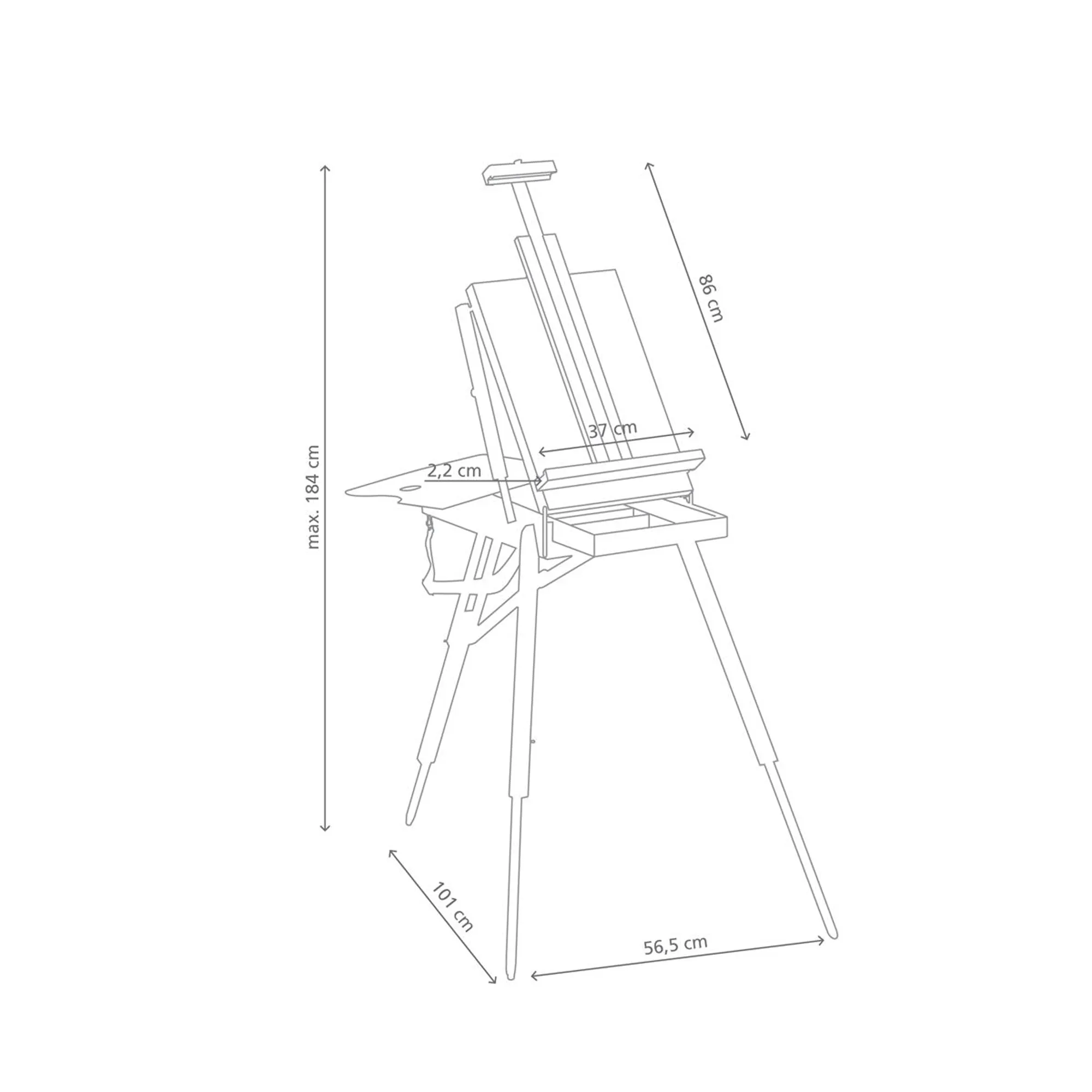 Jullian Classic Full Size Sketch Box Easel with Carrying Bag