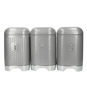 Kitchen Craft Lovello Tea, Coffee And Sugar Storage Canisters In Gift Box, Shadow Grey