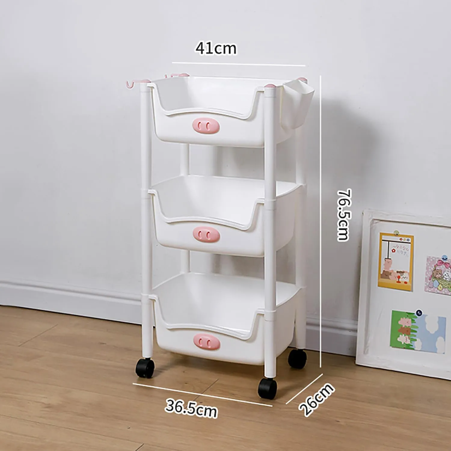 Kuber Industries (Set of 2) Slim Storage Organizer Rack | 3-Layer Rack for Storage | Laundry Organizers and Storage Racks | Side Rack for Kitchen | White