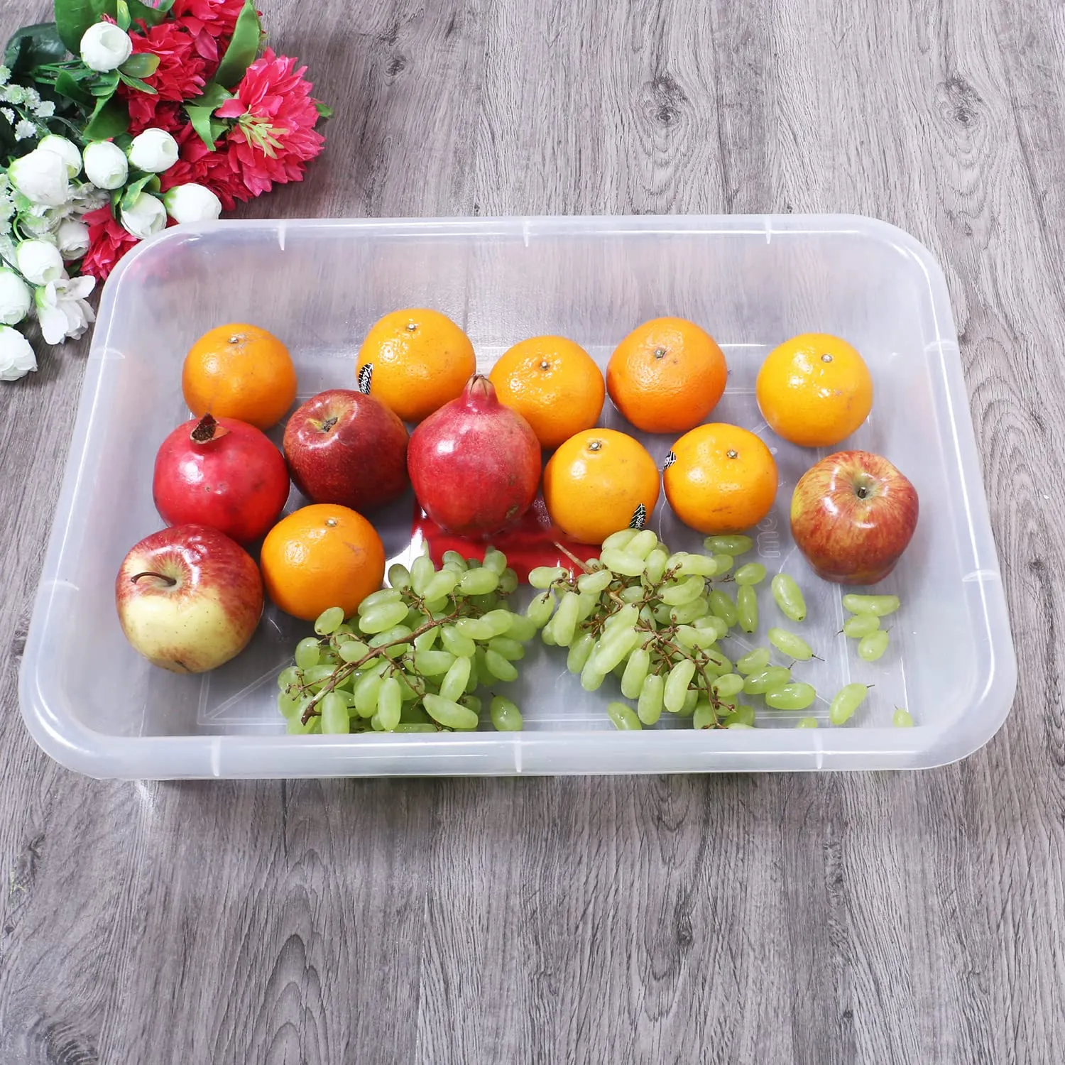 Kuber Industries Storage Tray|Versatile Plastic Storage Organizer|Rectangular Tray for Kitchen Storage|Storage Tray for office|Exel Tray 555 (Transparent)