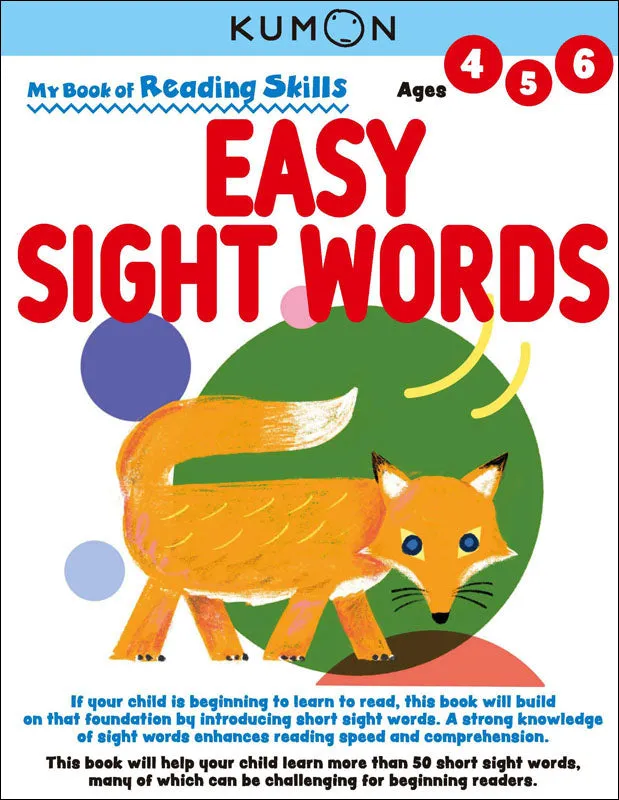 Kumon My Book of Reading Skills: Easy Sight Words