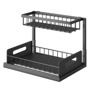 L design sliding under sink rack