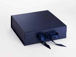 Large Pearlescent Navy Luxury Gift box with magnetic closure, and choice of ribbon (Pack of 12)