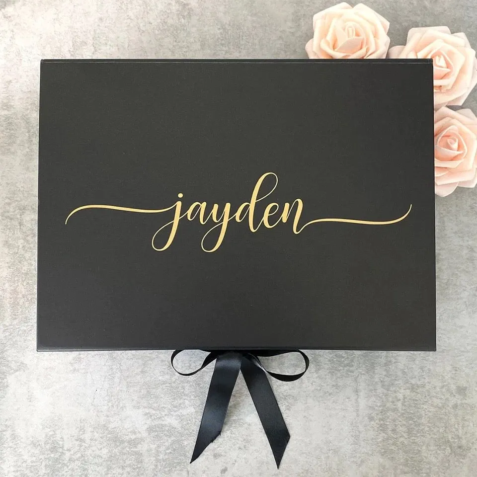 Large Personalized Luxury Gift Box - Black