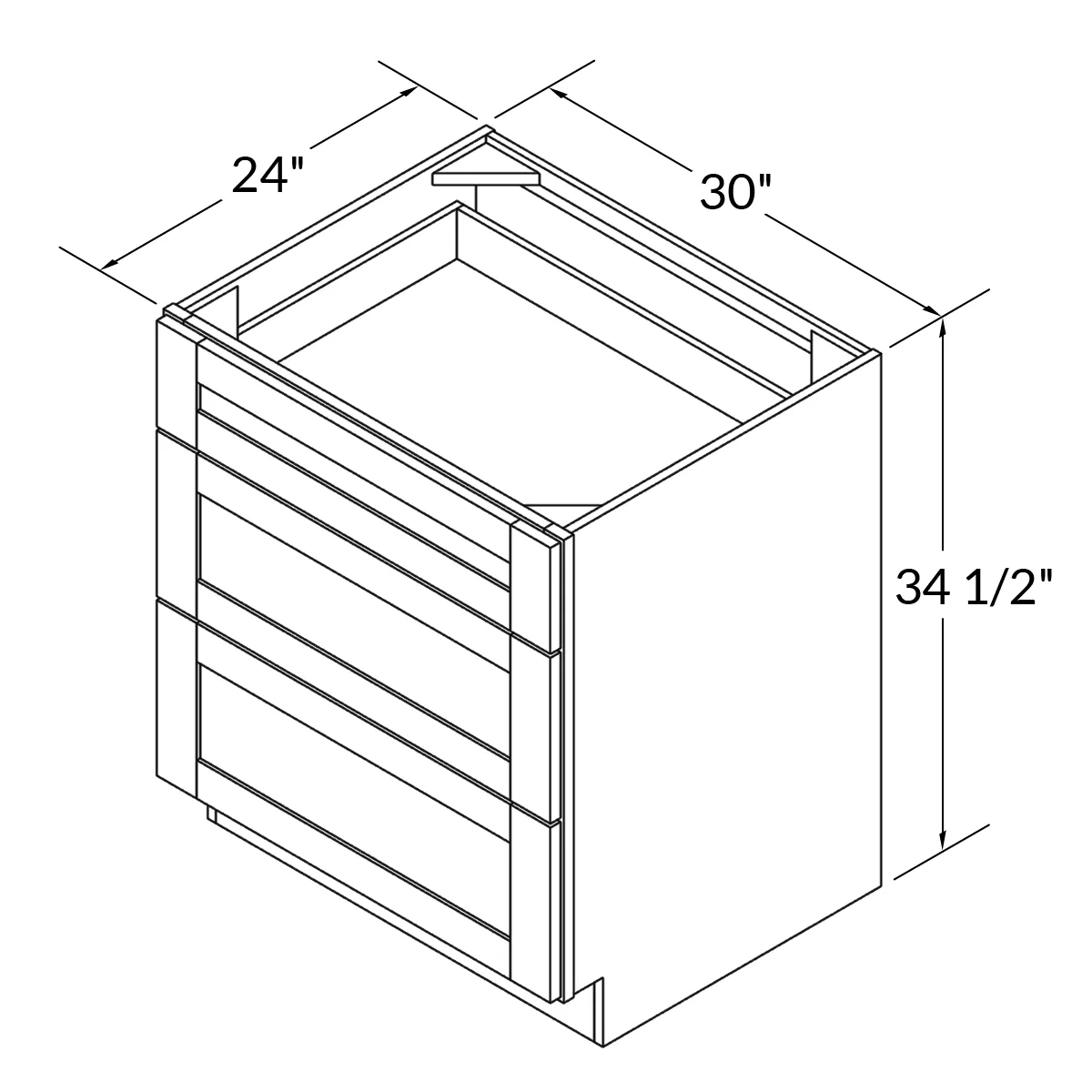 Linen Range Base Kitchen Cabinet LRB30 Shaker Toffee 30 in. width 34.5 in. height 24 in. depth