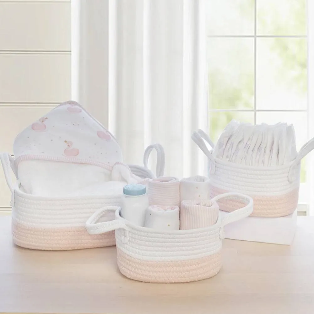 Living Textiles | 3pc Storage Set - Blush/white