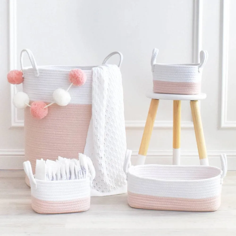 Living Textiles | 3pc Storage Set - Blush/white